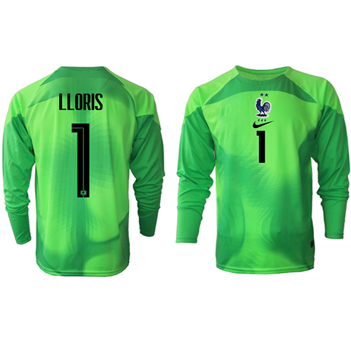 Frankrike Hugo Lloris #1 Målvakt Bortatröja VM 2022 Långärmad